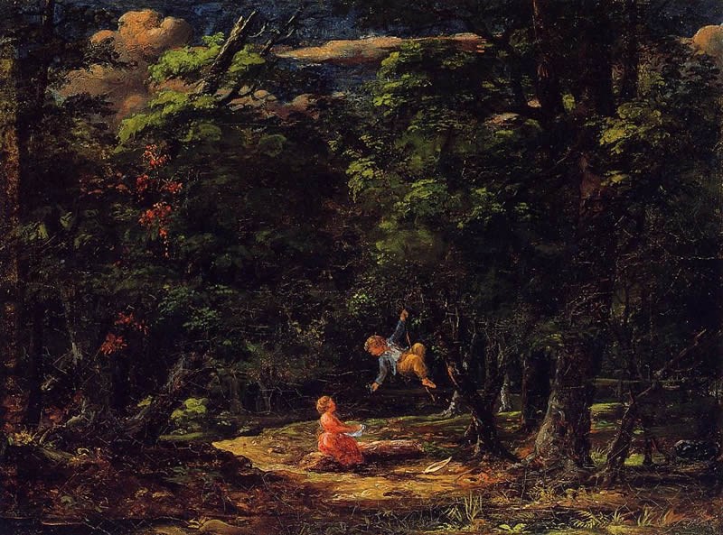 Martin Johnson Heade The Swing, Children in the Woods